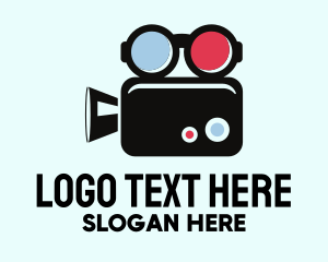 Videography - Geek Movie Camera Glasses logo design