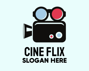 Movie - Geek Movie Camera Glasses logo design