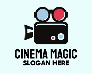 Movie - Geek Movie Camera Glasses logo design
