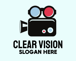Glasses - Geek Movie Camera Glasses logo design