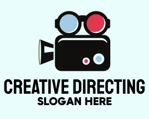 Directing - Geek Movie Camera Glasses logo design