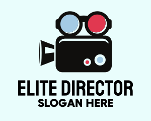 Director - Geek Movie Camera Glasses logo design