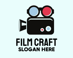 Cinematography - Geek Movie Camera Glasses logo design