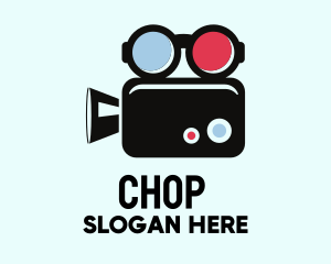 Cinematography - Geek Movie Camera Glasses logo design