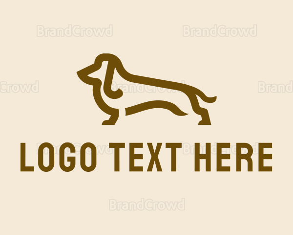 Brown Dachshund Dog Logo