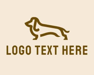 Line Art - Brown Dachshund Dog logo design