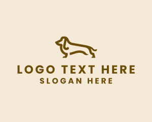 Brown Dachshund Dog logo design