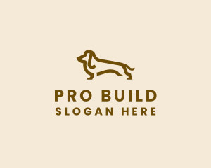 Brown Dachshund Dog logo design