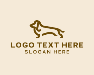 Brown - Brown Dachshund Dog logo design