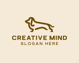 Brown Dachshund Dog logo design