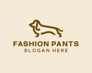 Brown Dachshund Dog logo design