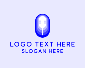 Broadcast - Microphone Gradient Podcast logo design