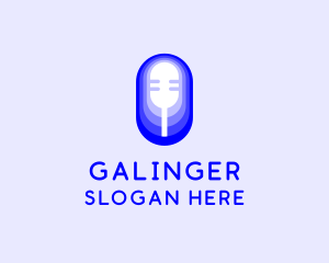 Multimedia - Microphone Gradient Podcast logo design