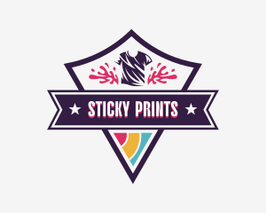 Printing Tee Shield logo design