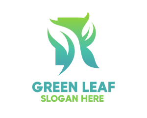 Green Gradient Organic Leaves logo design