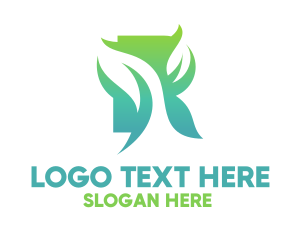 Forest - Green Gradient Organic Leaves logo design