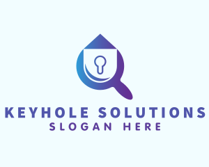 Keyhole - Magnifying Glass Keyhole logo design