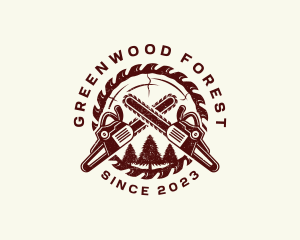 Chainsaw  Logging Forestry logo design