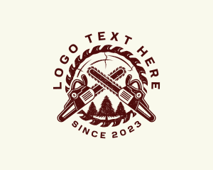 Chainsaw  Logging Forestry Logo