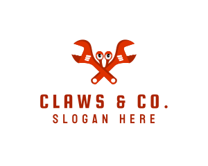 Crab Wrench Claw logo design