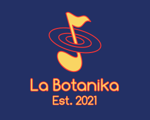 Planet - Musical Note Orbit logo design