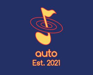 Music Business - Musical Note Orbit logo design