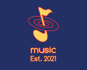 Musical Note Orbit logo design
