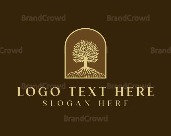 Tree Roots Plant Logo