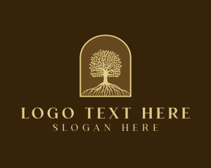 Tree - Tree Roots Plant logo design