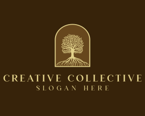 Tree Roots Plant logo design