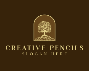 Tree Roots Plant logo design