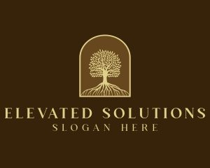 Tree Roots Plant logo design