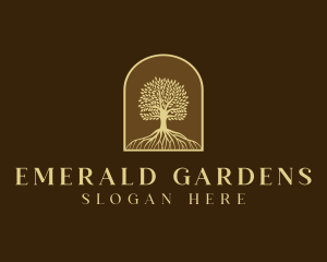 Tree Roots Plant logo design