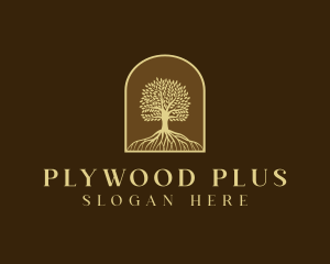 Tree Roots Plant logo design