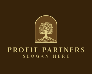 Tree Roots Plant logo design