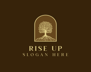 Tree Roots Plant logo design