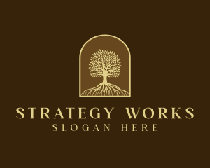 Tree Roots Plant logo design