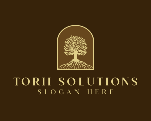 Tree Roots Plant logo design