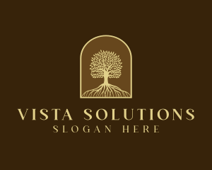 Tree Roots Plant logo design