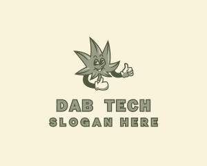 Dab - Sleepy Marijuana Leaf logo design