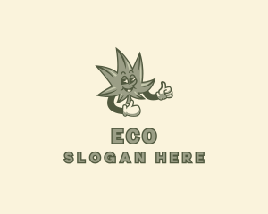 Weed Shop - Sleepy Marijuana Leaf logo design