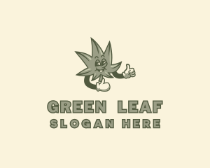 Thc - Sleepy Marijuana Leaf logo design