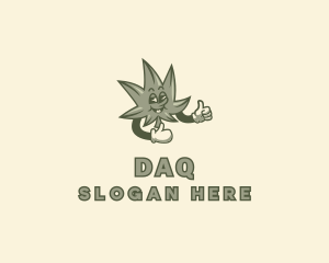 Tounge - Sleepy Marijuana Leaf logo design