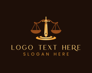 Notary - Sword Justice Scale logo design
