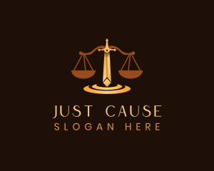 Sword Justice Scale logo design