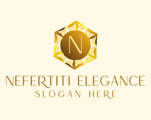 Leaf Hexagon Wreath logo design