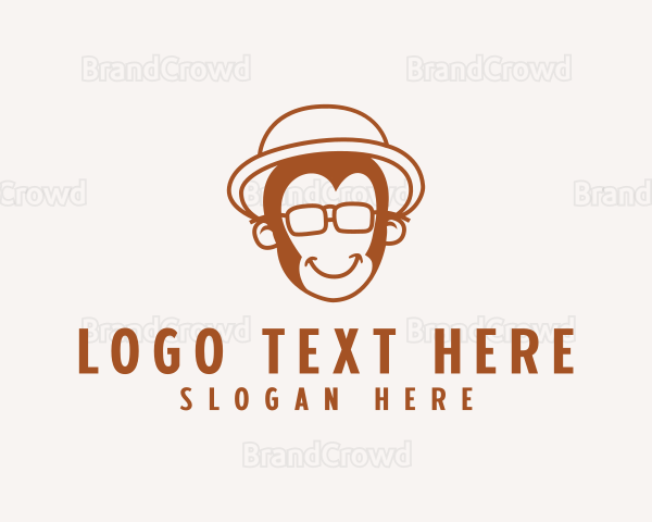 Hipster Monkey Glasses Logo