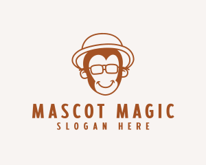 Hipster Monkey Glasses logo design