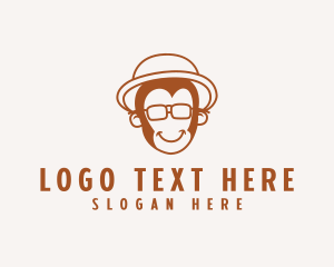 Hipster Monkey Glasses Logo