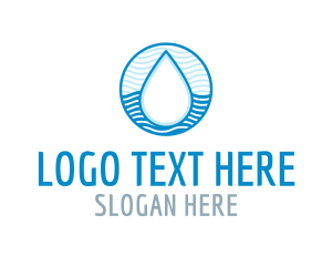 Rain - Water Wave Pattern Droplet logo design